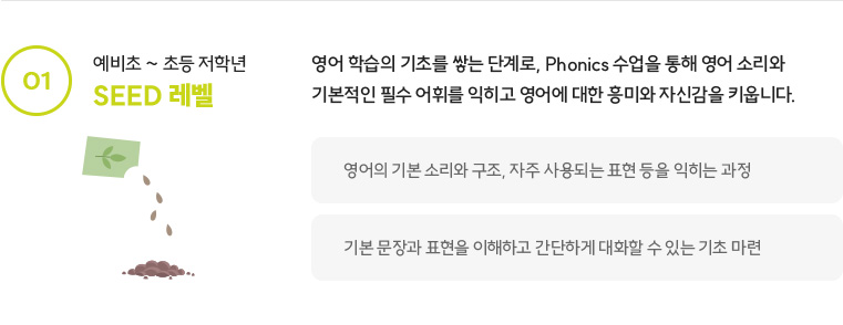 예비초 ~ 초등 저학년 - SEED 레벨
